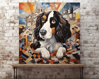 Zauberhafte Spaniels: Eine Sammlung faszinierender digitaler Wandkunst