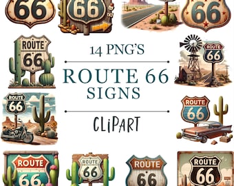 Route 66 Schilder - Transparente PNG Clipart - Kommerzielle Nutzung