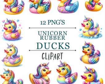 Unicorn Rubber Ducks - Transparent PNG Clipart - Commercial Use