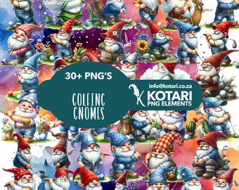 Golfing Gnomes - Transparent PNG Clipart - Commercial Use