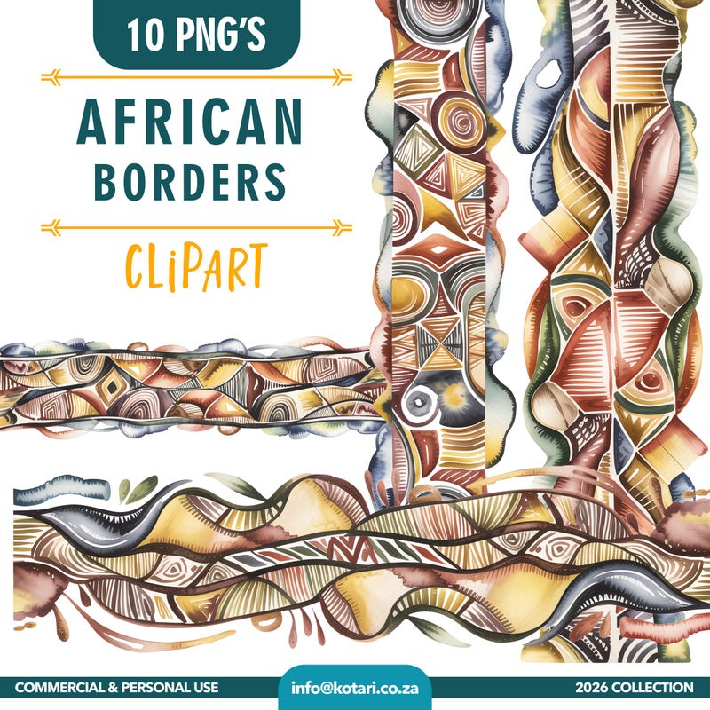 African Border Clipart - Etsy