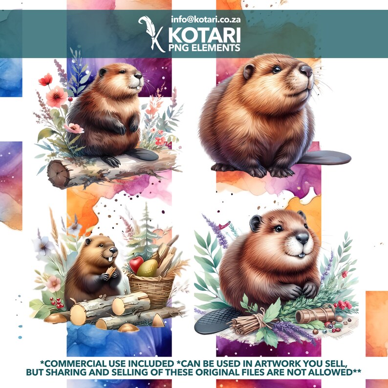 Beavers - Transparent PNG Clipart - Commercial Use - Etsy