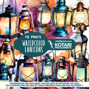 Watercolor Lantern - Transparent PNG Clipart - Commercial Use