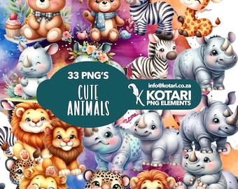 Cute animals - Transparent PNG Clipart - Commercial Use