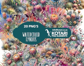 Watercolor Fynbos - Transparent PNG Clipart - Commercial Use