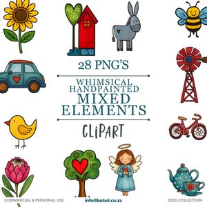 Handpainted Whimsical Mixed Bundles - Transparent PNG Clipart - Commercial Use