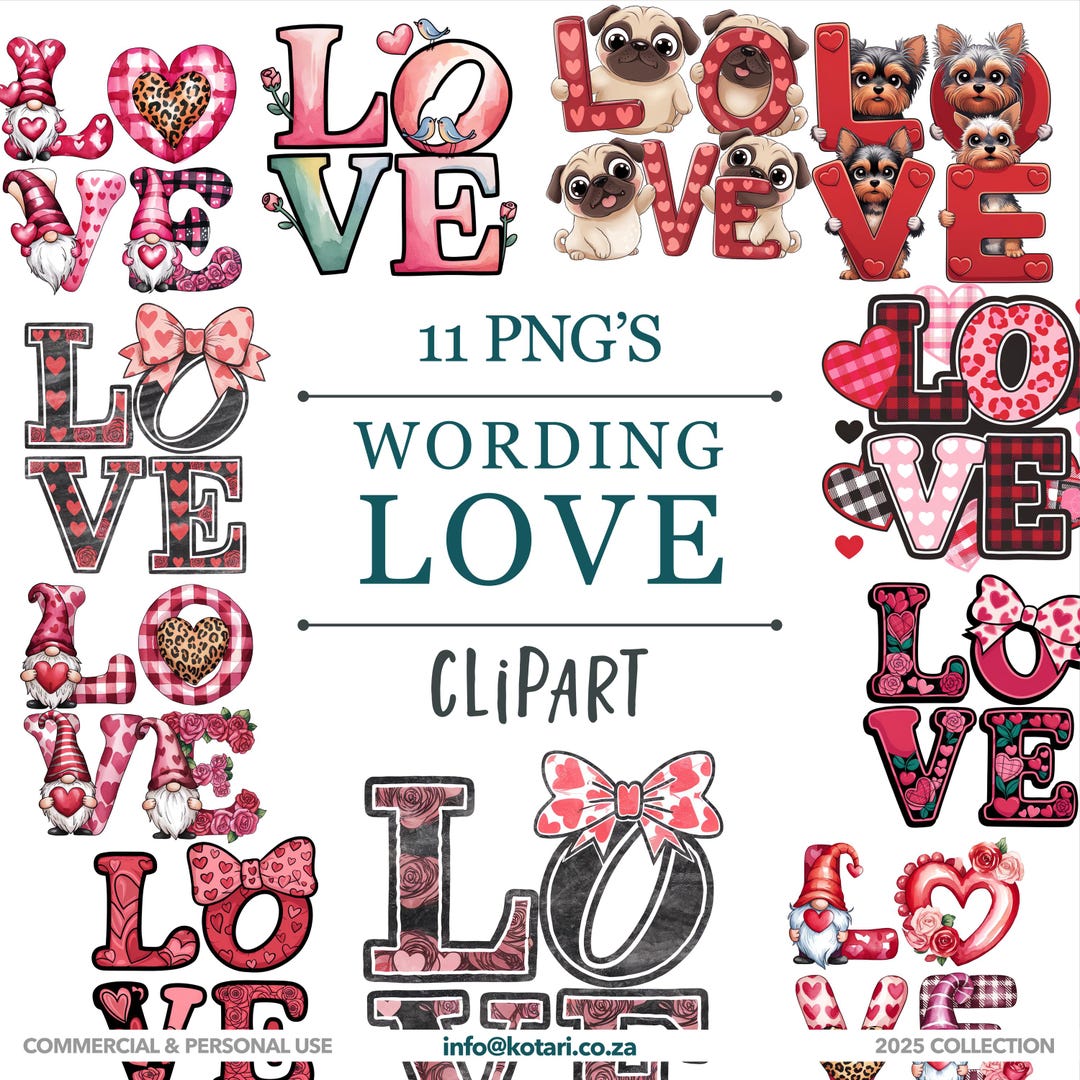 Love Wording 2 - Transparent PNG Clipart - Commercial Use - Etsy