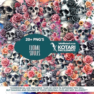 Skull And Roses - Transparent PNG Clipart - Commercial Use
