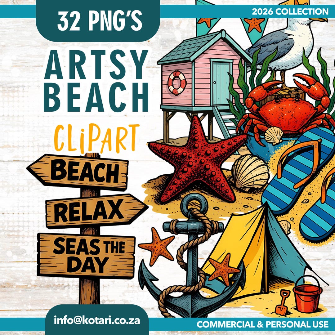 Artsy Beach - Transparent PNG Clipart - Commercial Use - Etsy