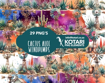 Cactus And Aloe Windpump - Transparent PNG Clipart - Commercial use