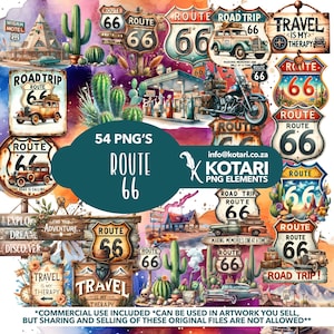 Route 66 - Transparent PNG Clipart - Commercial use