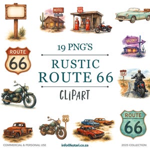 Rustic Route 66 - Transparent PNG Clipart - Commercial use