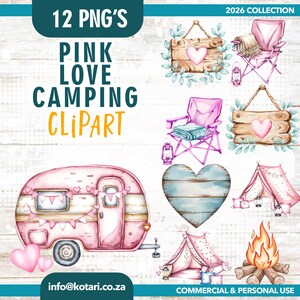 Pink Love Camping - Transparent PNG Clipart - Commercial use
