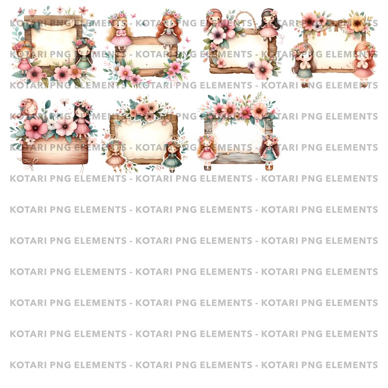 Girly Blank Sign Board - Transparent PNG Clipart - Commercial Use - Etsy