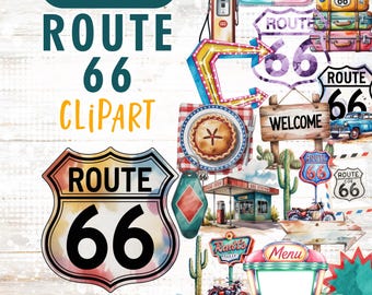 Route 66 - Transparent PNG Clipart - Commercial use