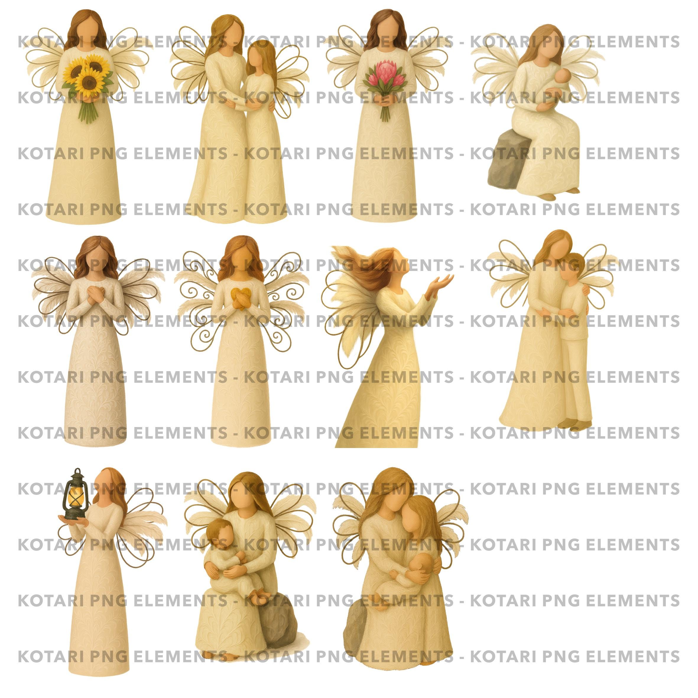 Faceless Angels - Transparent PNG Clipart - Commercial Use - Etsy