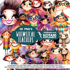Whimsical Teachers - Transparent PNG Clipart - Commercial Use