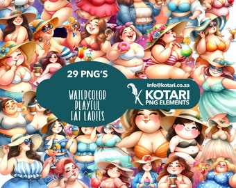 Playful Fat Ladies  - Transparent PNG Clipart - Commercial Use