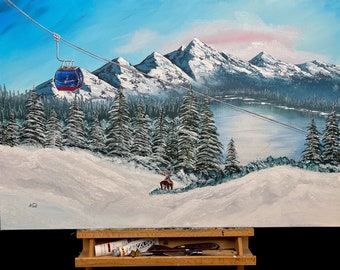 Alpine Ascent   36”*24” acrylic painting