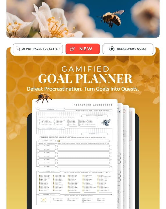 Gamified Goal Planner | ADHD Productivity Quest (PDF Printable)