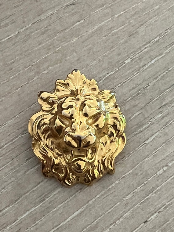 Vintage Roaring LION Head Heavy Gold Plated - image 2