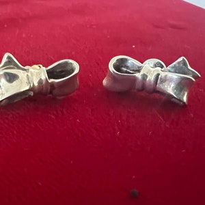 Authentic 925 Sterling Silver Cartier Bow Earrings Vintage