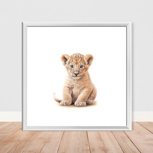 Löwenjunges Kinderzimmer Dekor - Individuell oder zum Selbermachen – Geschenk für Kinderzimmer – A4, A3, A2, 50 x 50 cm