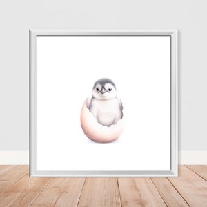 Lámina de safari para guardería de pingüinos bebés (individual o para crear tu propio conjunto) Regalo para guardería de niños y niñas A4, A3, A2, 50 x 50 cm