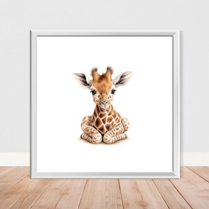 Lámina de safari para guardería de jirafas para bebés: individual o crea tu propio juego: regalo para guardería de niños y niñas: tamaño A4, A3, A2, 50 x 50 cm