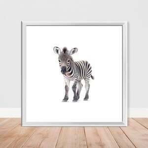 Lámina de safari para guardería de cebra para bebés: individual o crea tu propio juego: regalo para guardería de niños y niñas: tamaño A4, A3, A2, 50 x 50 cm