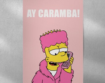 Aesthetic Bart Simpson Character Illustration Print