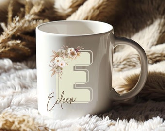 Mug Personalized Name Letter, Coffee Cup, Coffee Mug, Gift Girlfriend, Colleague Gift, Mug with Name