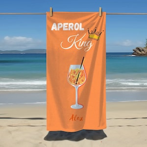 APEROL Spritz Towel / Aperol Queen Beach Towel / Aperol King Beach Towel / Personalizable / Aperol / Gifts / Summer / Vacation image 3