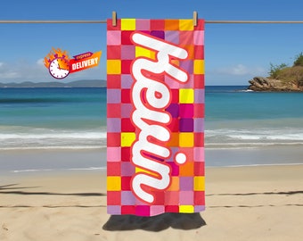 Toalla de playa personalizada 70x140 / Toalla de playa con nombre / Personalizable / Toalla estampada / Regalos / Verano / Vacaciones / Cumpleaños