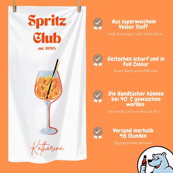 Holy Aperoli Mikrofaser Badetuch 90x180cm - Lustiges Strandtuch Mit Aufdruck