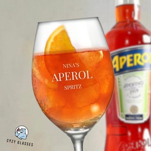 Aperol glass with engraving, Aperol, Aperol glass customizable, Aperol gift, gift for Aperol lovers, personalized Aperol gift