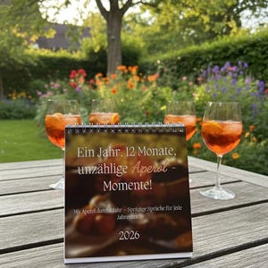 Aperol Tischkalender 2026 - 148x148mm | Geschenk für Aperol Liebhaber