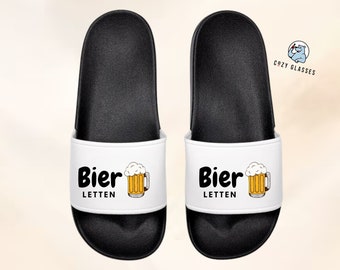 Bierletten - Bier Schlappen - Strandschuhe für Malle / Badelatschen / FlipFlops / Adiletten / Slides / Slipper / Mallorca