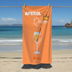 APEROL Spritz Towel / Aperol Queen Beach Towel / Aperol King Beach Towel / Personalizable / Aperol / Gifts / Summer / Vacation Orange