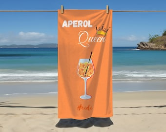 APEROL Spritz Handtuch / Aperol Queen Strandtuch / Aperol King Strandtuch / Personalisierbar / Aperol / Geschenke / Sommer / Urlaub