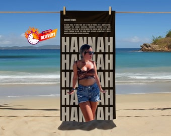 Toalla de playa personalizada 70x140 / Toalla de playa con nombre / Personalizable / Toalla estampada / Regalos / Verano / Vacaciones / Cumpleaños