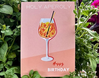 HOLY APEROLY (APEROL) postcard - birthday card