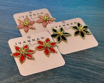 Boucles d&#39;oreilles en perles de fleurs, faites main, légères, super mignonnes et chics, design floral.