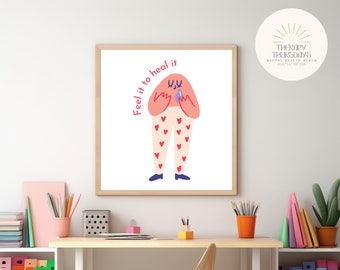 Decoración de la oficina del consejero escolar / Póster de salud mental / Póster de emociones / Decoración de la oficina de terapia / Oficina del consejero / Psicólogo escolar