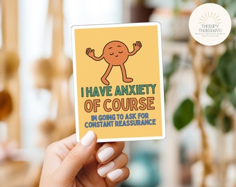 Funny Mental Health Stickers | Anxiety | Overthinker | Water Bottle Sticker | Laptop Sticker | Therapy Sticker | Emotional Support