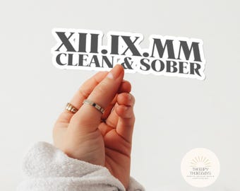 Regalo de sobriedad / Número romano / Pegatina personalizada / Aniversario de sobriedad / Pegatina de salud mental / Recuperación / Apoyo emocional / Terapia