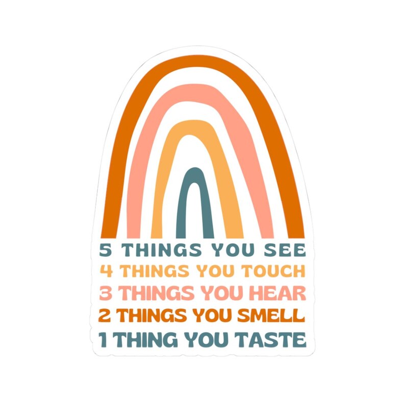 Grounding Sticker | 5 Senses Grounding | Meditation | Therapy Sticker ...