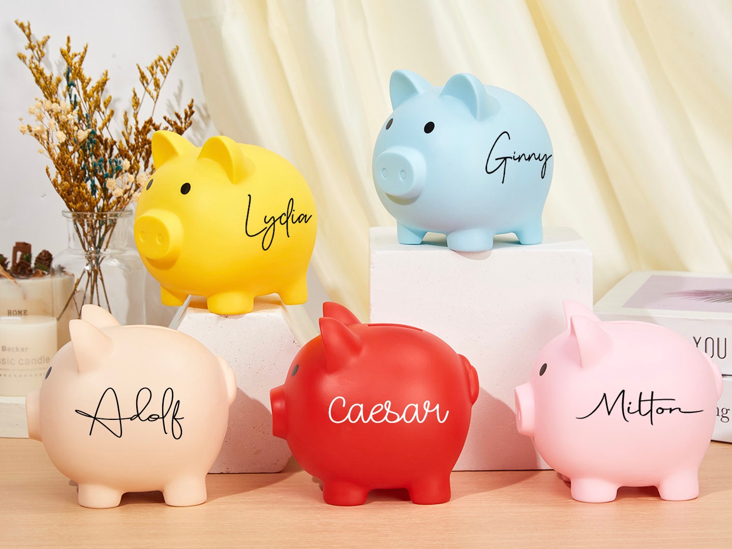  Piggy Bank,Creative Golden Plastic Large Capacity Cute Pig Bank  Pig Toy Anti-Fall Coin Money Cash Collectible Saving Box,Great Children,Kid  : Toys & Games
