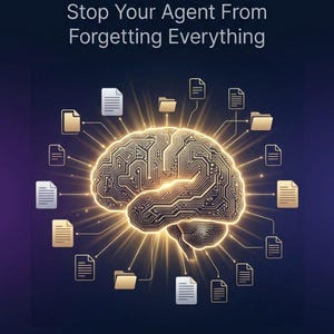 Puede incluir: Gráfico digital que promociona el "OpenClaw Memory Mastery Kit". La imagen presenta un cerebro estilizado con patrones de circuitos, rodeado de iconos de documentos. El texto incluye "Stop Your Agent From Forgetting Everything" y "PDF Guide + 6 Drop-in Templates."
