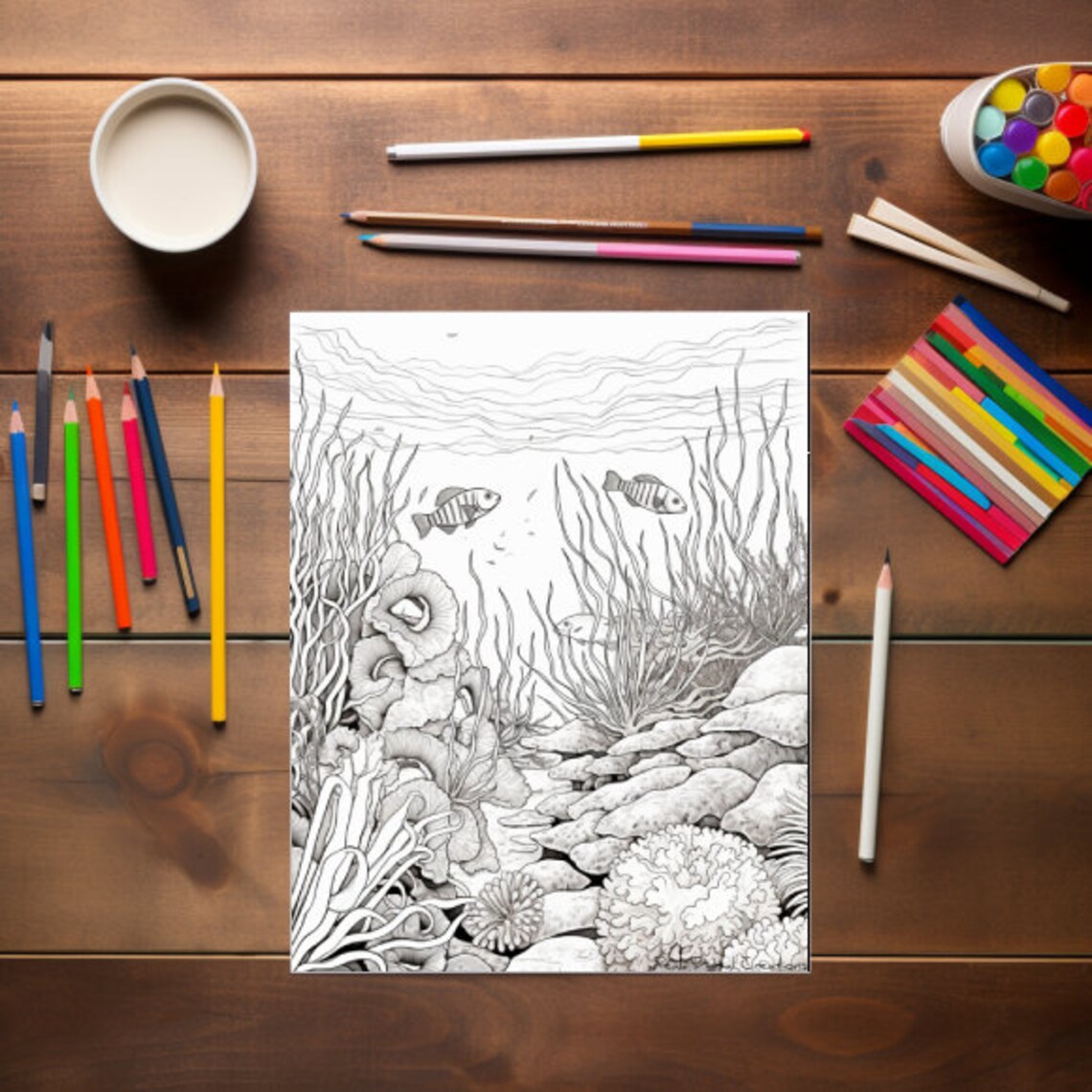 Underwater Adventure Coloring Page Printable - Etsy